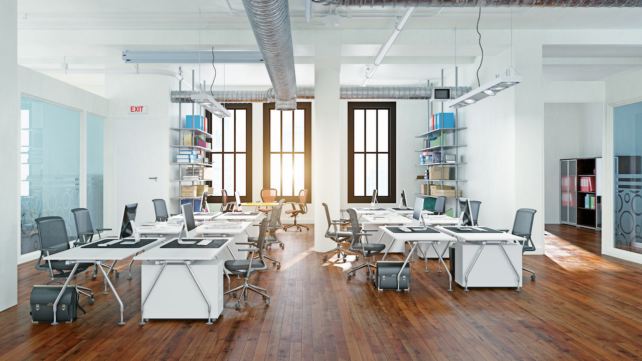 well-light, bright office space