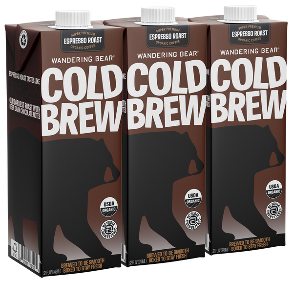 Extra Strong Espresso Roast Organic Cold Brew Cartons (32 oz)