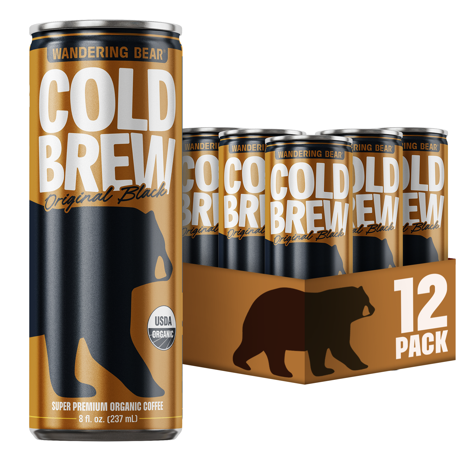 Original Black Cold Brew Cans (8 oz) - Wandering Bear Coffee