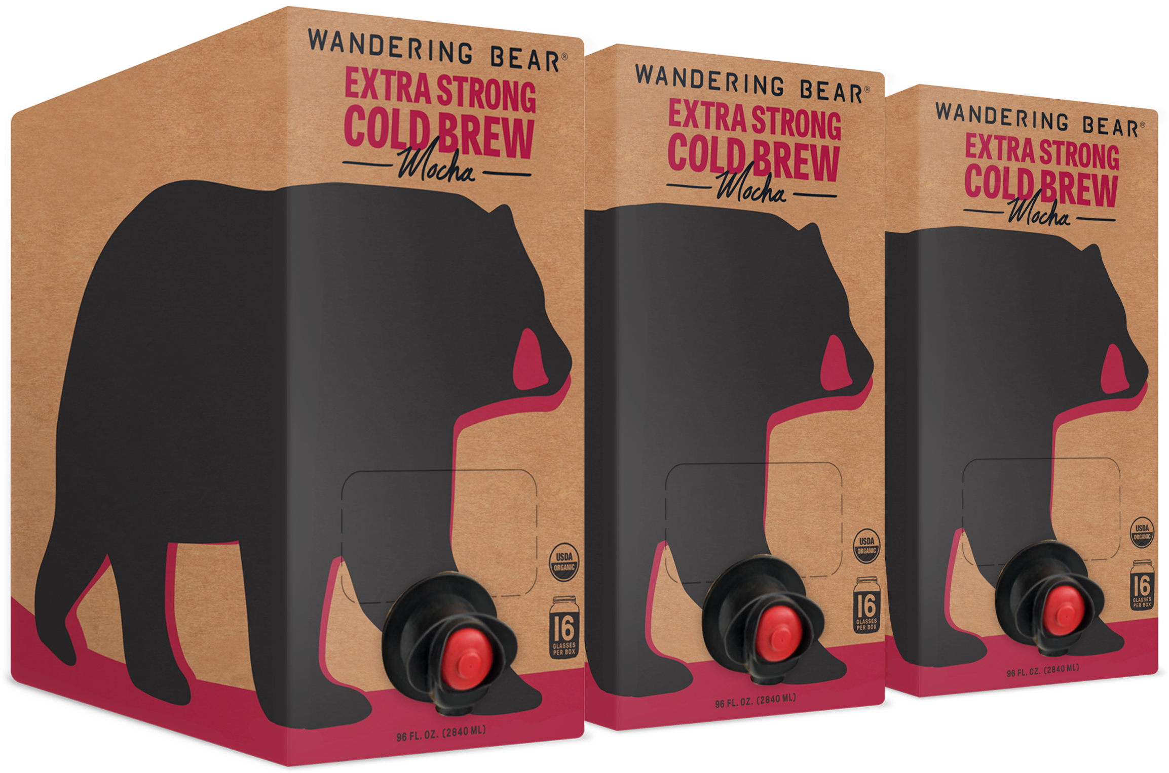 Cold Brew On Tap (3 Boxes 96oz) - Mocha - Wandering Bear Coffee
