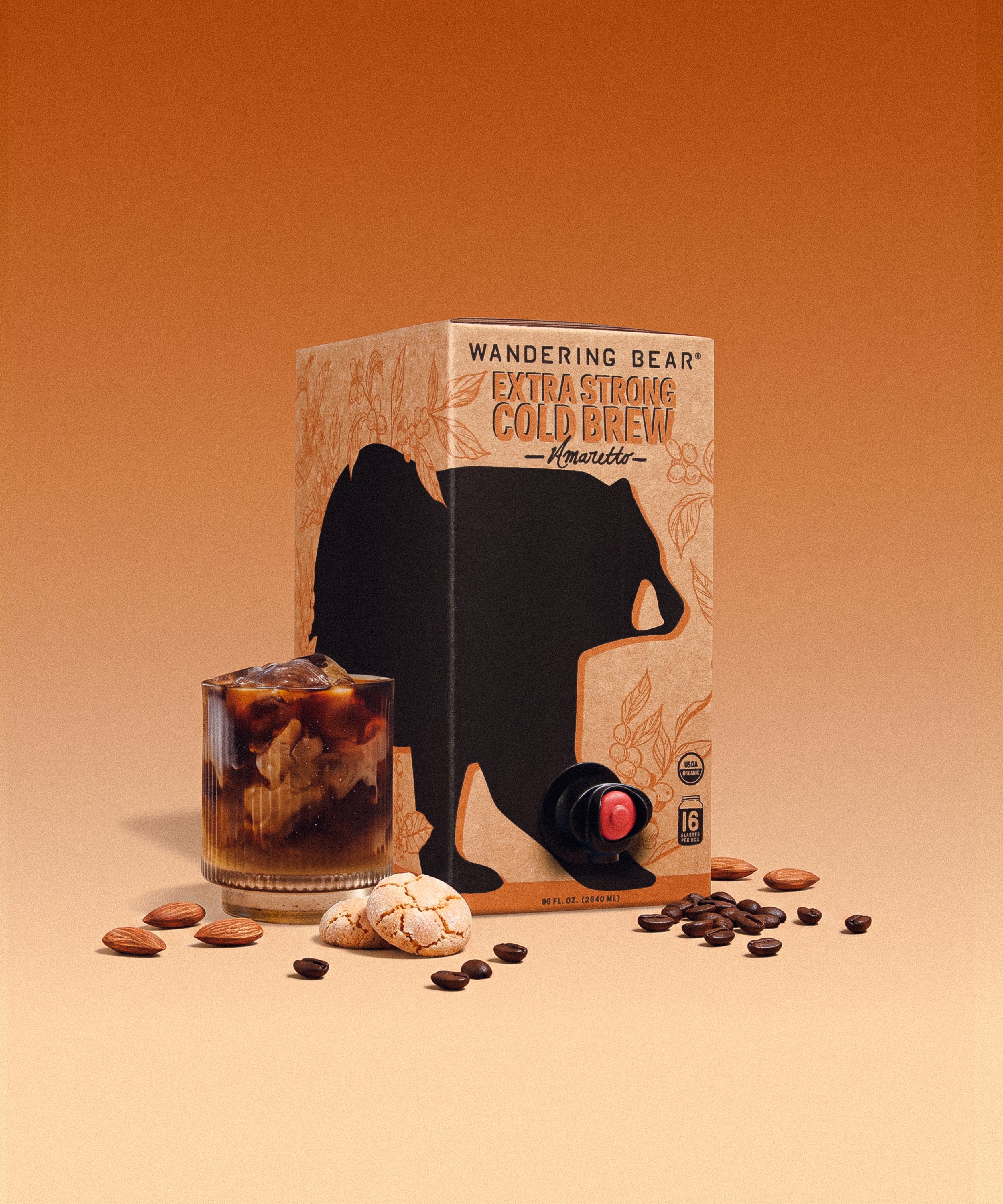 Cold Brew On Tap (96 oz) - Almond Amaretto - Wandering Bear Coffee