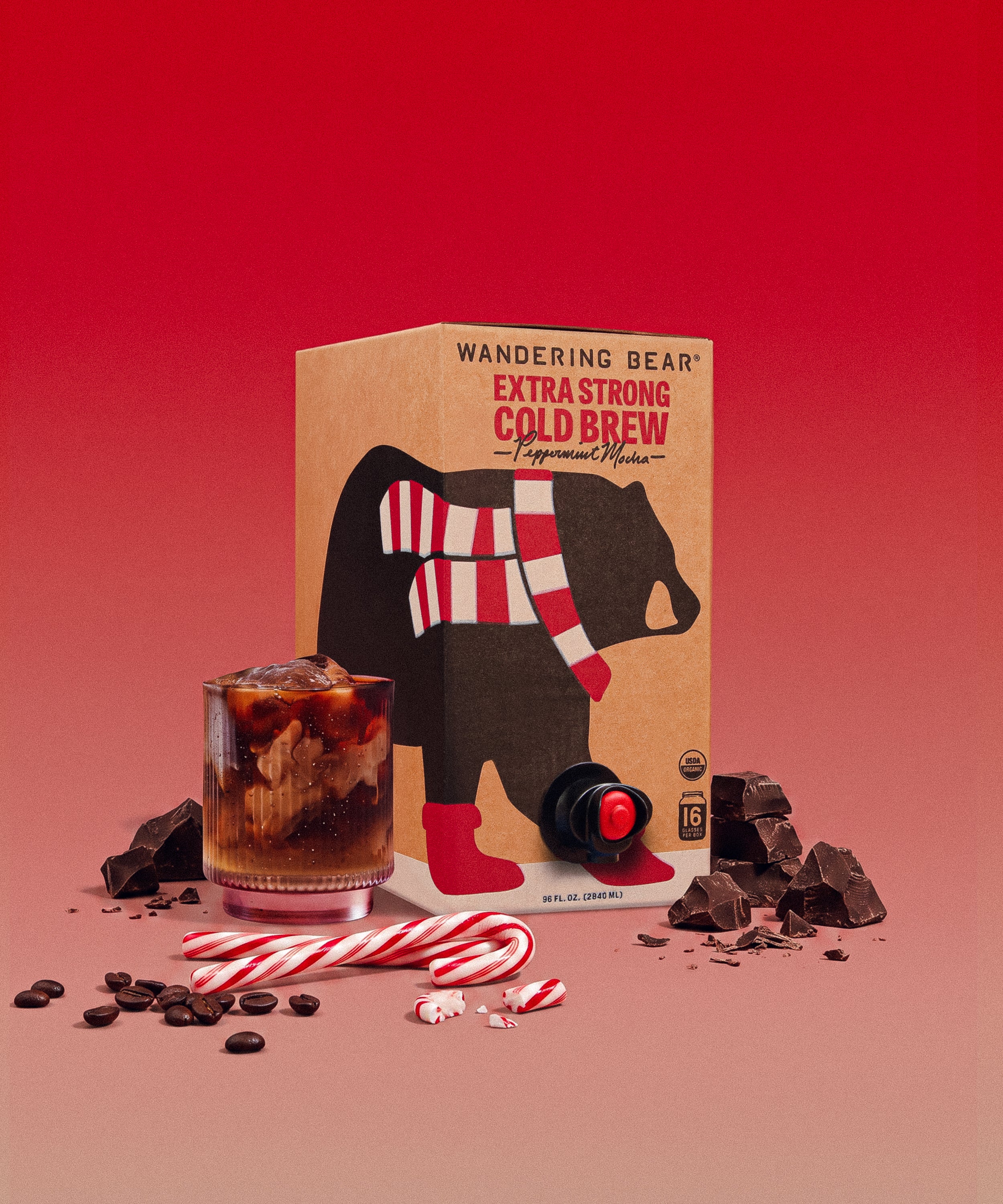 Cold Brew On Tap (96 oz) - Peppermint Mocha - Wandering Bear Coffee