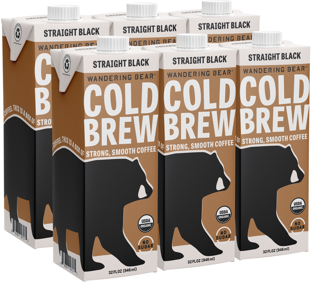 Straight Black Cold Brew Coffee (6 Cartons 32oz)