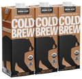 Angled view of three 32oz Cold Brew cartons showcasing COLD BREW headline and bear silhouette on white background