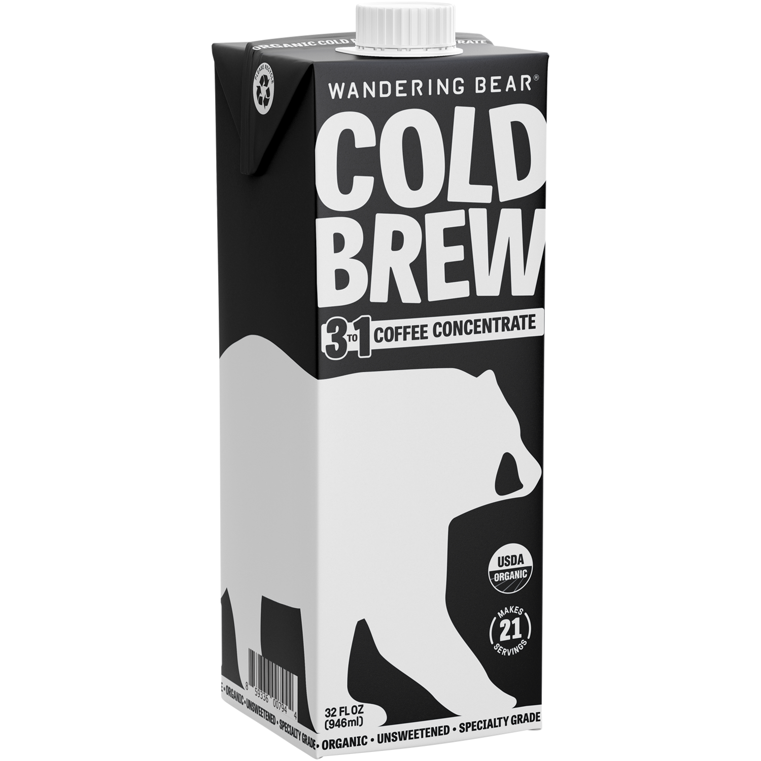 Wandering Bear Organic Cold Brew Coffee Concentrate