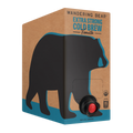 Three-quarter view of Wandering Bear Extra Strong Cold Brew Vanilla 96 fl oz box with black bear silhouette and front tap