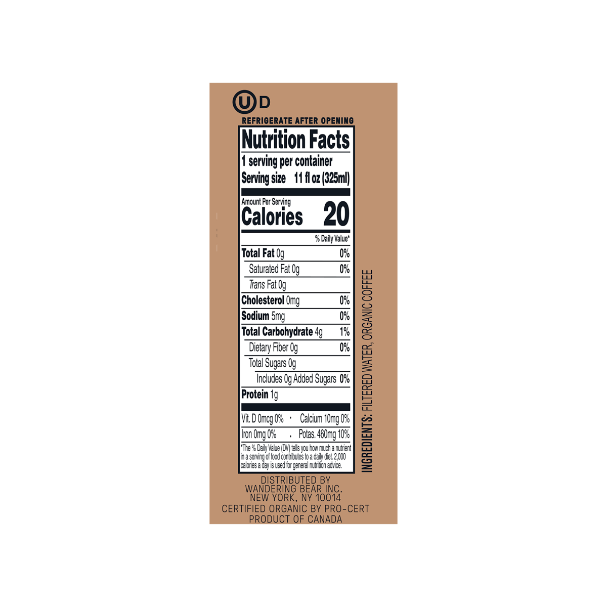 Cold Brew Coffee (12 Cartons 11oz) - Straight Black