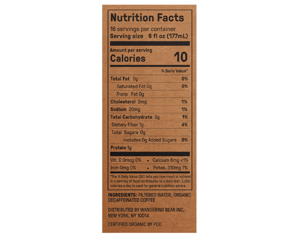 Cold Brew On Tap (3 Boxes 96oz) - Decaf Black