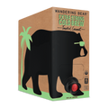 Front-right view of Wandering Bear Extra Strong Cold Brew toasted coconut 96 fl oz box with spout and black bear graphic